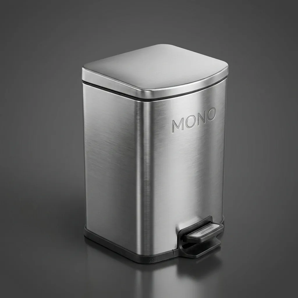 Stainless Steel Square Pedal Dustbin 7L — DBN-1037 (image 1)