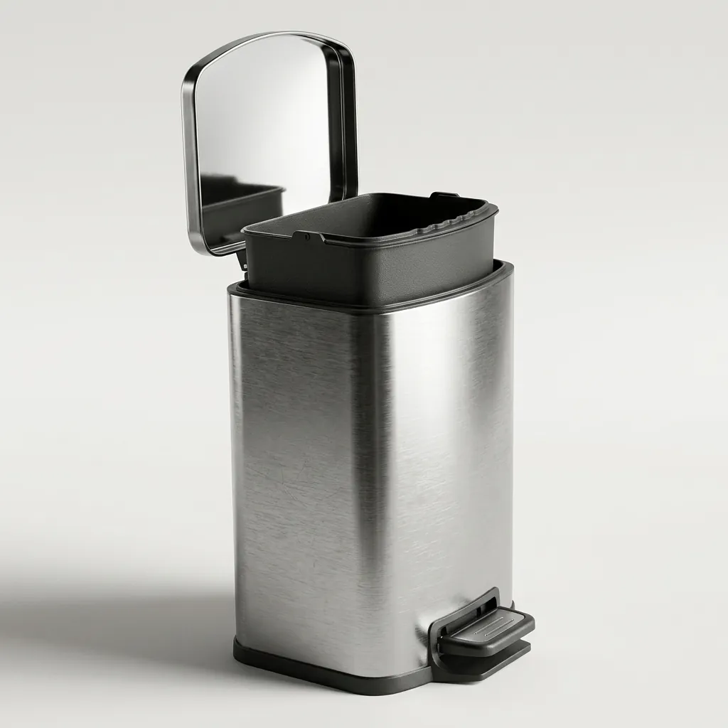 Stainless Steel Square Pedal Dustbin 12L — DBN-1039 (image 3)