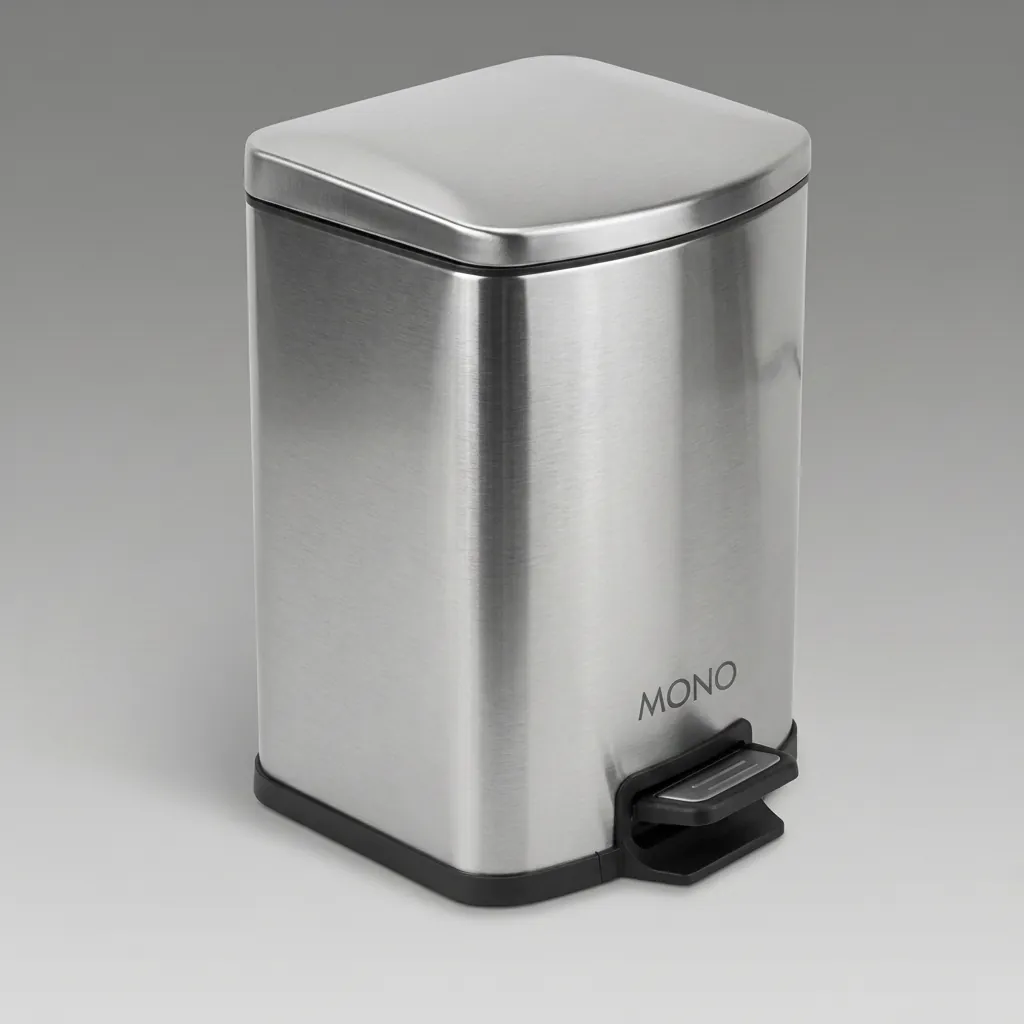 Stainless Steel Square Pedal Dustbin 12L — DBN-1039 (image 1)