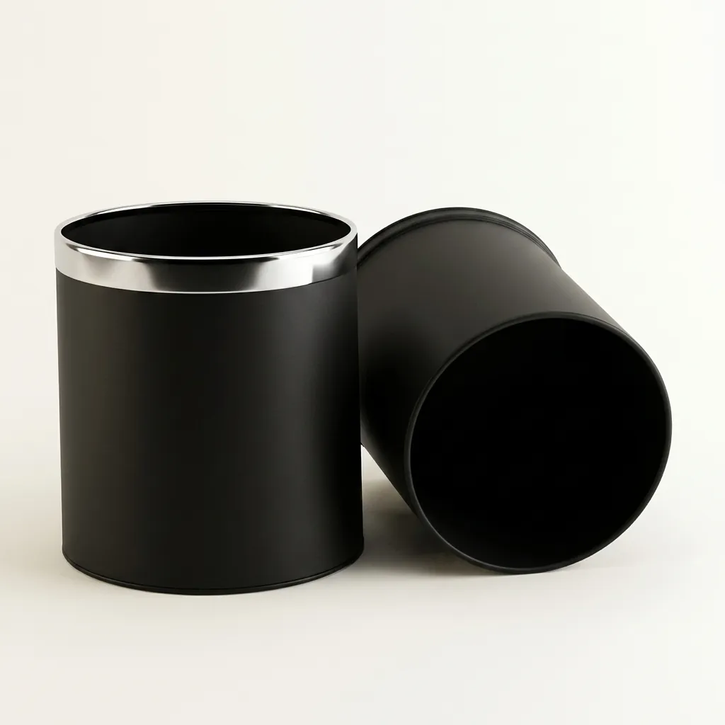 Open-Top PU Leather Waste Bin 10L (Round) — DBN-1044 (image 3)