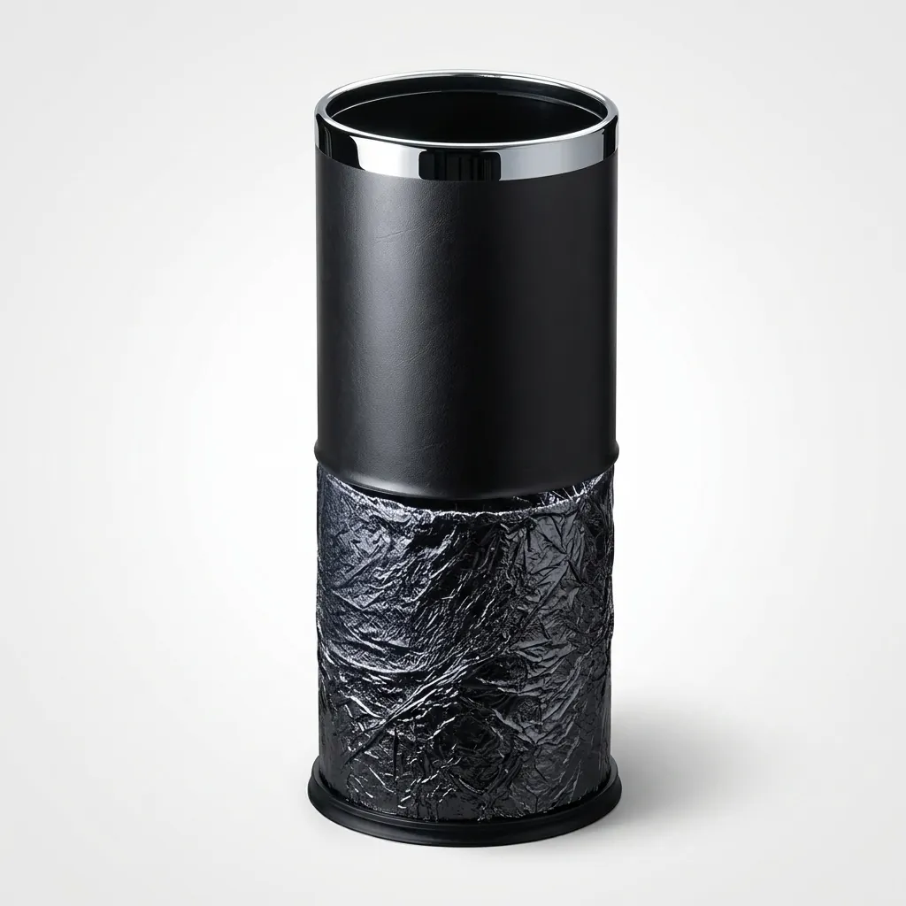 Open-Top PU Leather Waste Bin 10L (Round) — DBN-1044 (image 6)