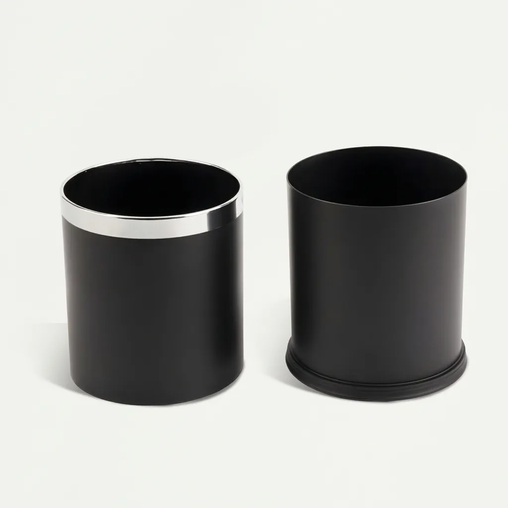 Open-Top PU Leather Waste Bin 10L (Round) — DBN-1044 (image 7)