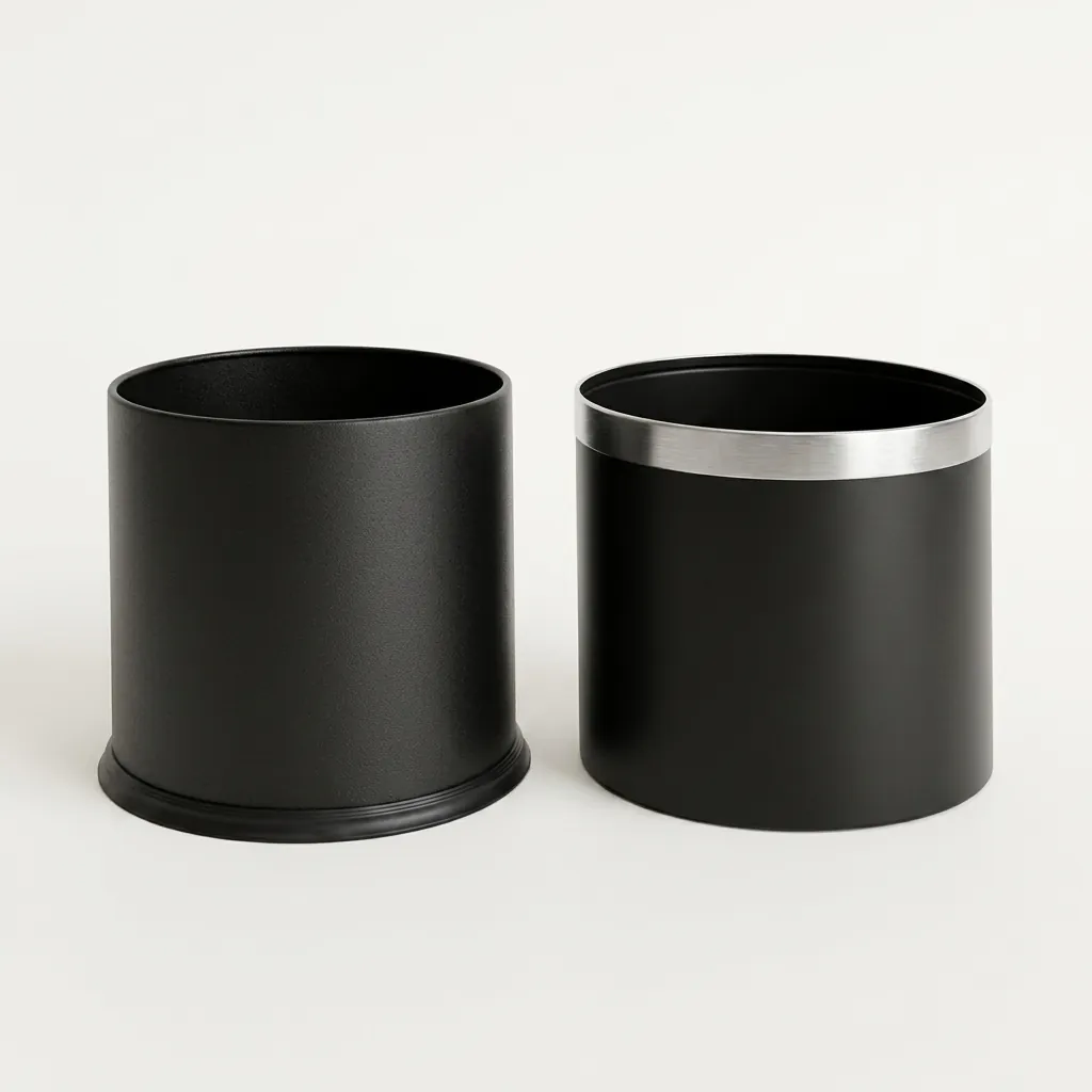 Open-Top PU Leather Waste Bin 10L (Oval) — DBN-1045 (image 2)