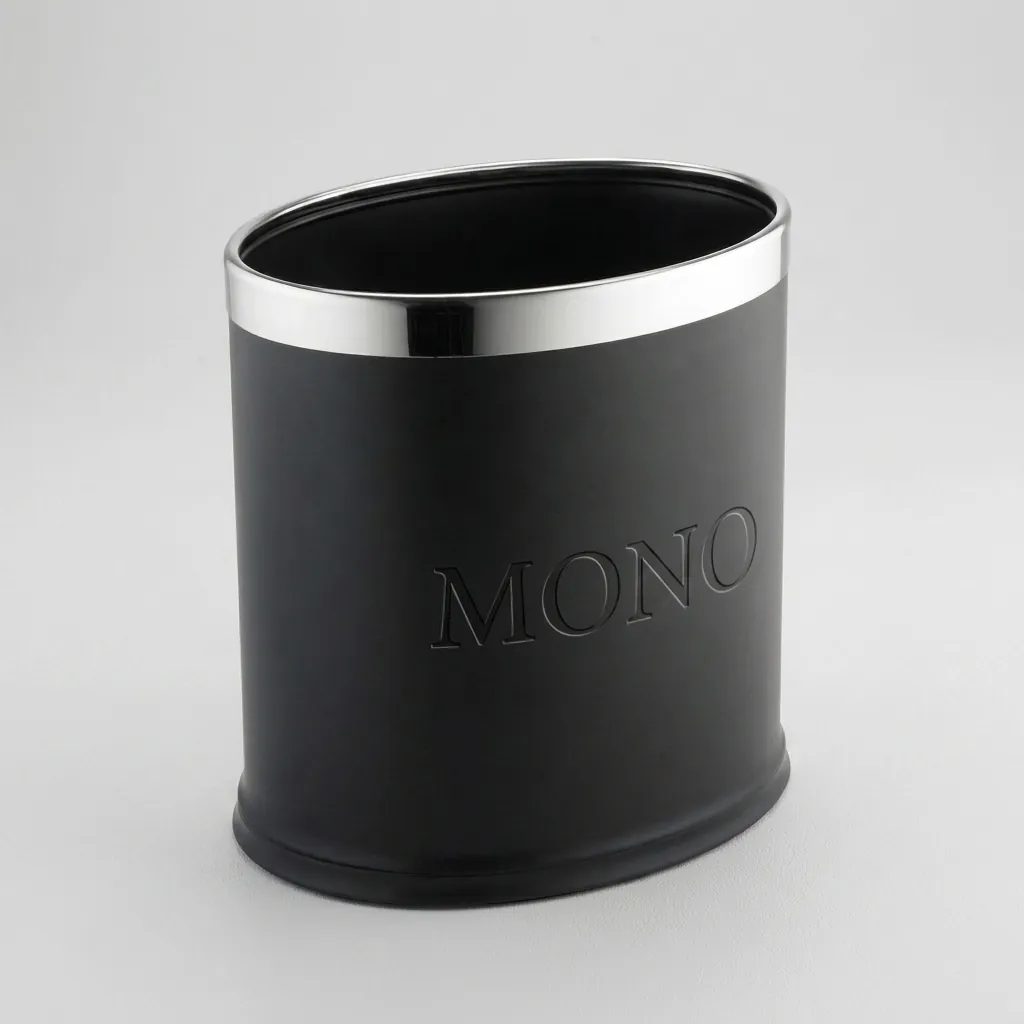 Open-Top PU Leather Waste Bin 10L (Oval) — DBN-1045 (image 1)
