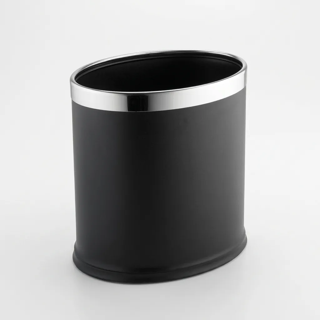 Open-Top PU Leather Waste Bin 10L (Oval) — DBN-1045 (image 4)