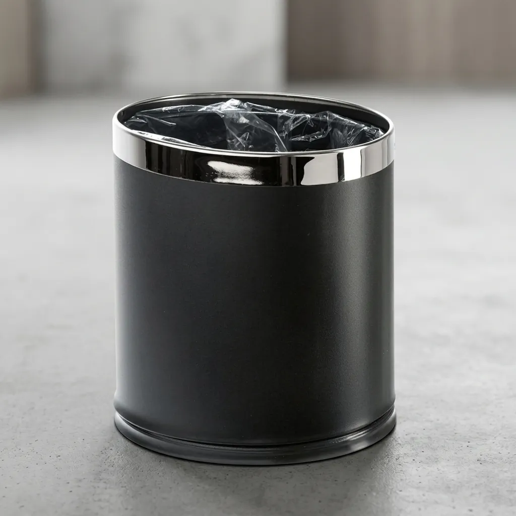Open-Top PU Leather Waste Bin 10L (Oval) — DBN-1045 (image 8)