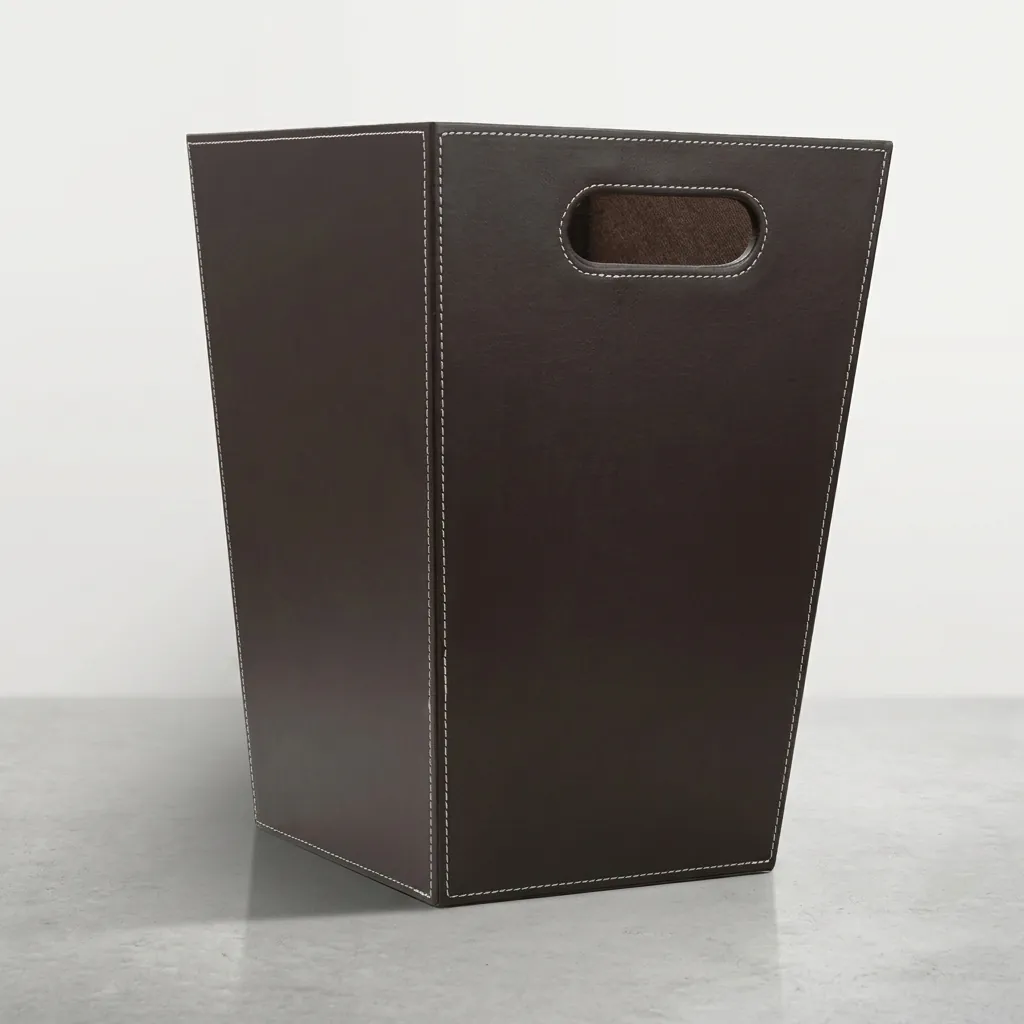 Open Top Pu Leather Waste Basket — DBN-1047 (image 2)