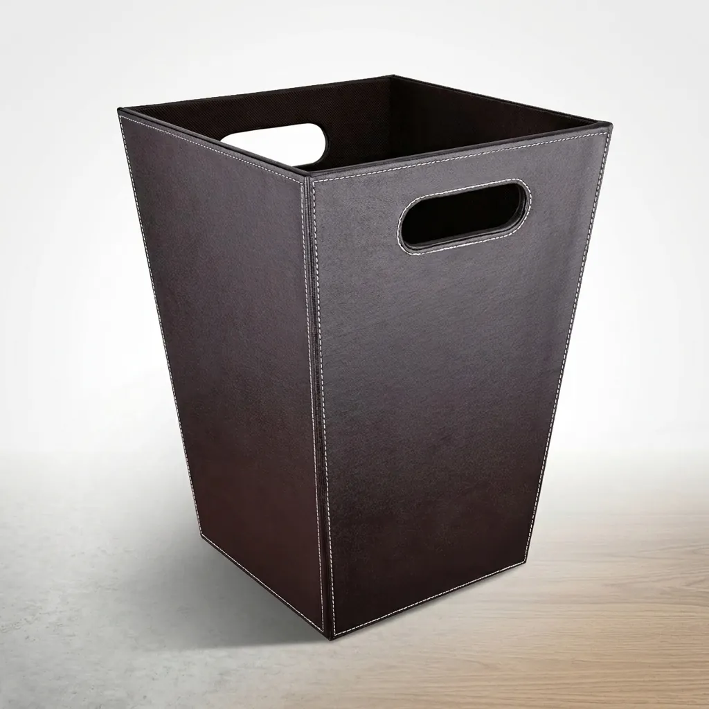 Open Top Pu Leather Waste Basket — DBN-1047 (image 3)