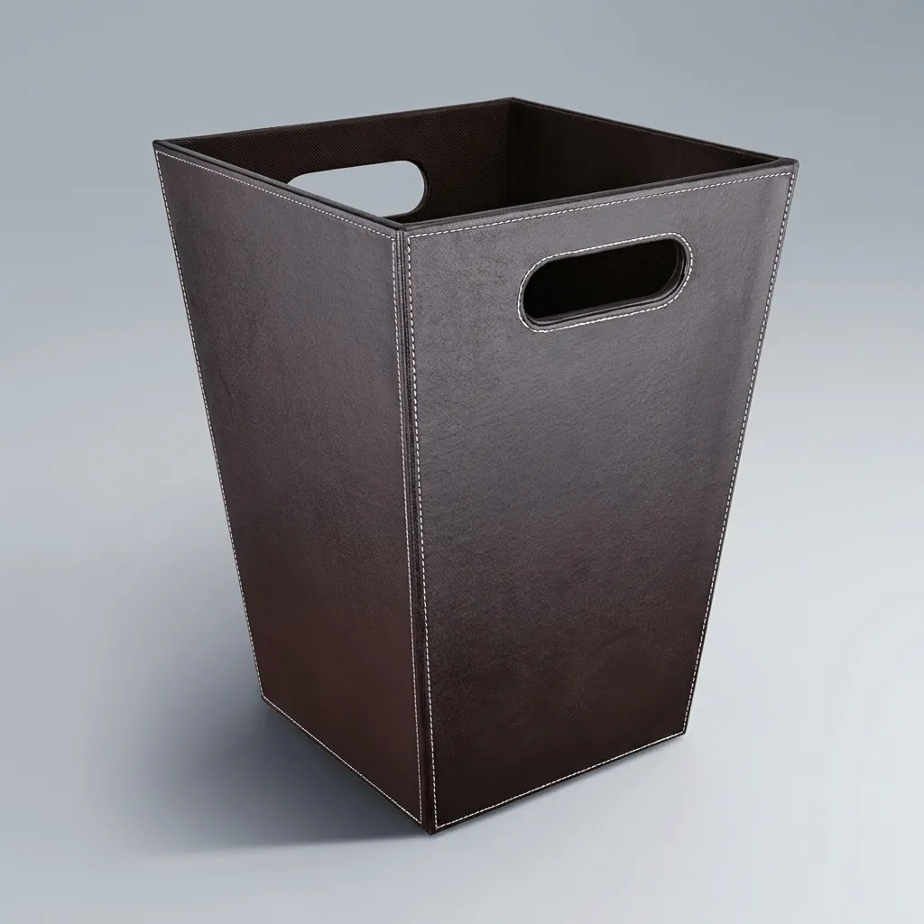 Open Top Pu Leather Waste Basket — DBN-1047 (image 4)