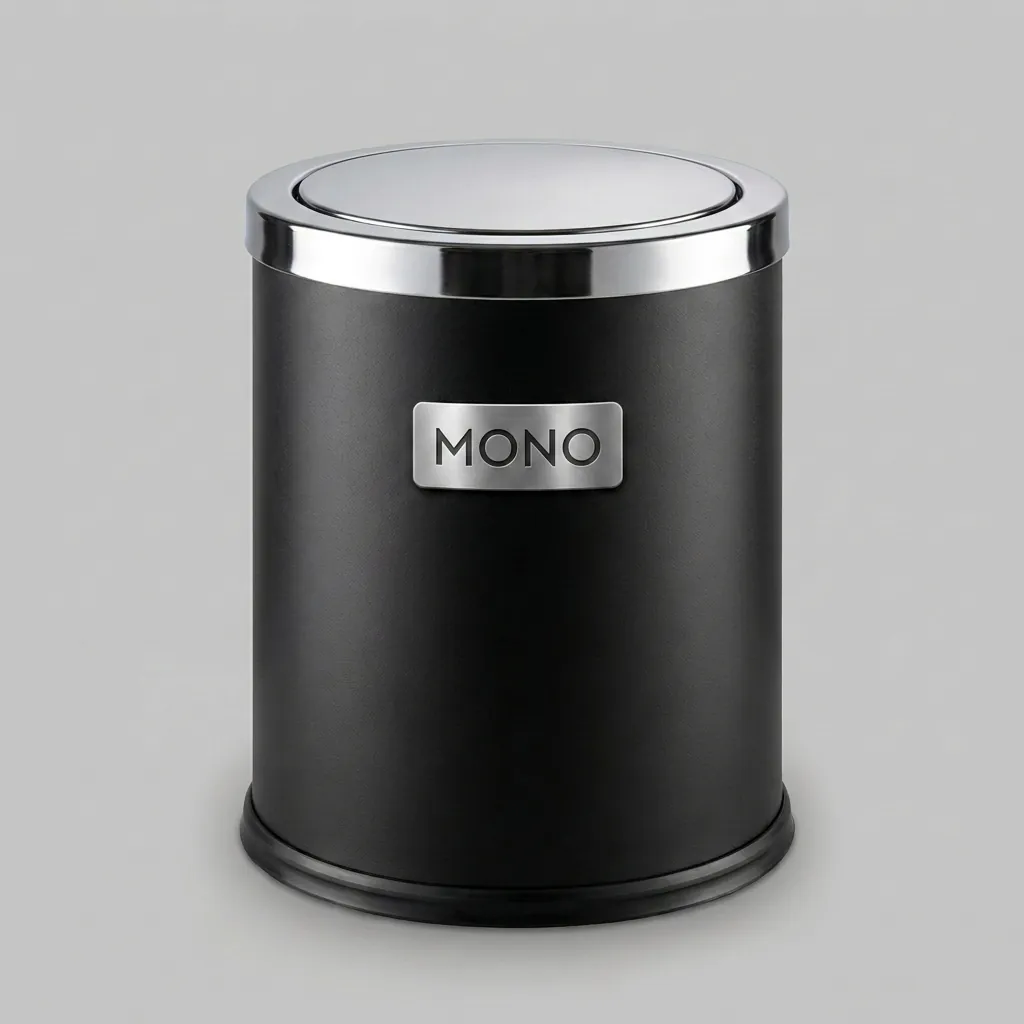 Stainless Steel Round Swing-Lid Dustbin 10L — DBN-1048 (image 1)