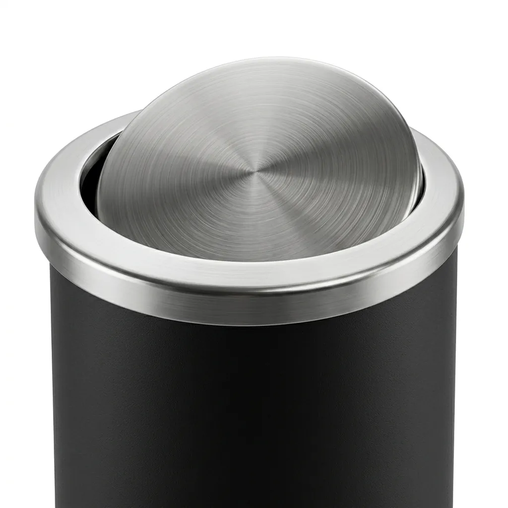 Stainless Steel Round Swing-Lid Dustbin 10L — DBN-1048 (image 6)