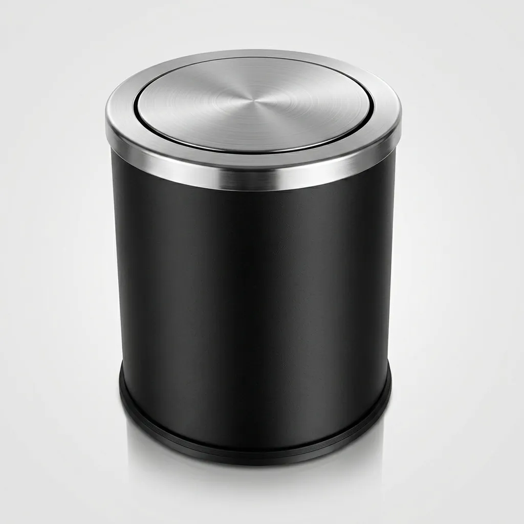 Stainless Steel Round Swing-Lid Dustbin 10L — DBN-1048 (image 8)