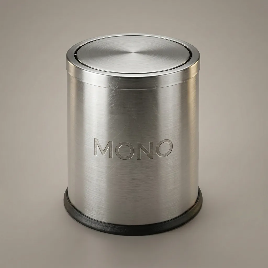 Stainless Steel Round Swing-Lid Dustbin 10L with Matte Finish — DBN-1049 (image 1)