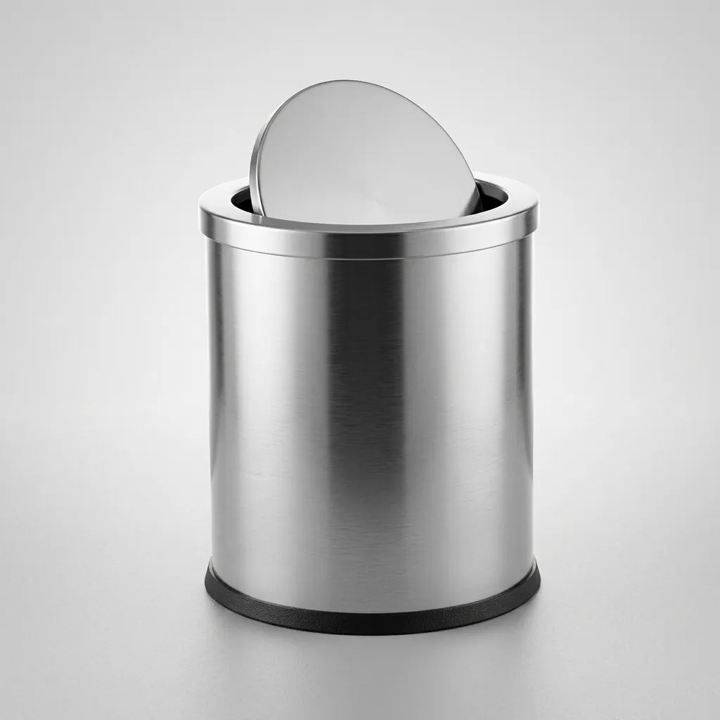 Stainless Steel Round Swing-Lid Dustbin 10L with Matte Finish — DBN-1049 (image 4)