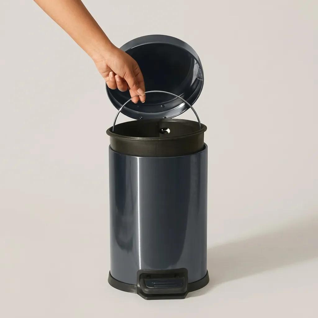 Stainless Steel Round Pedal Dustbin 5L with Non-Slip Base [1053] — DBN-1053 (image 6)