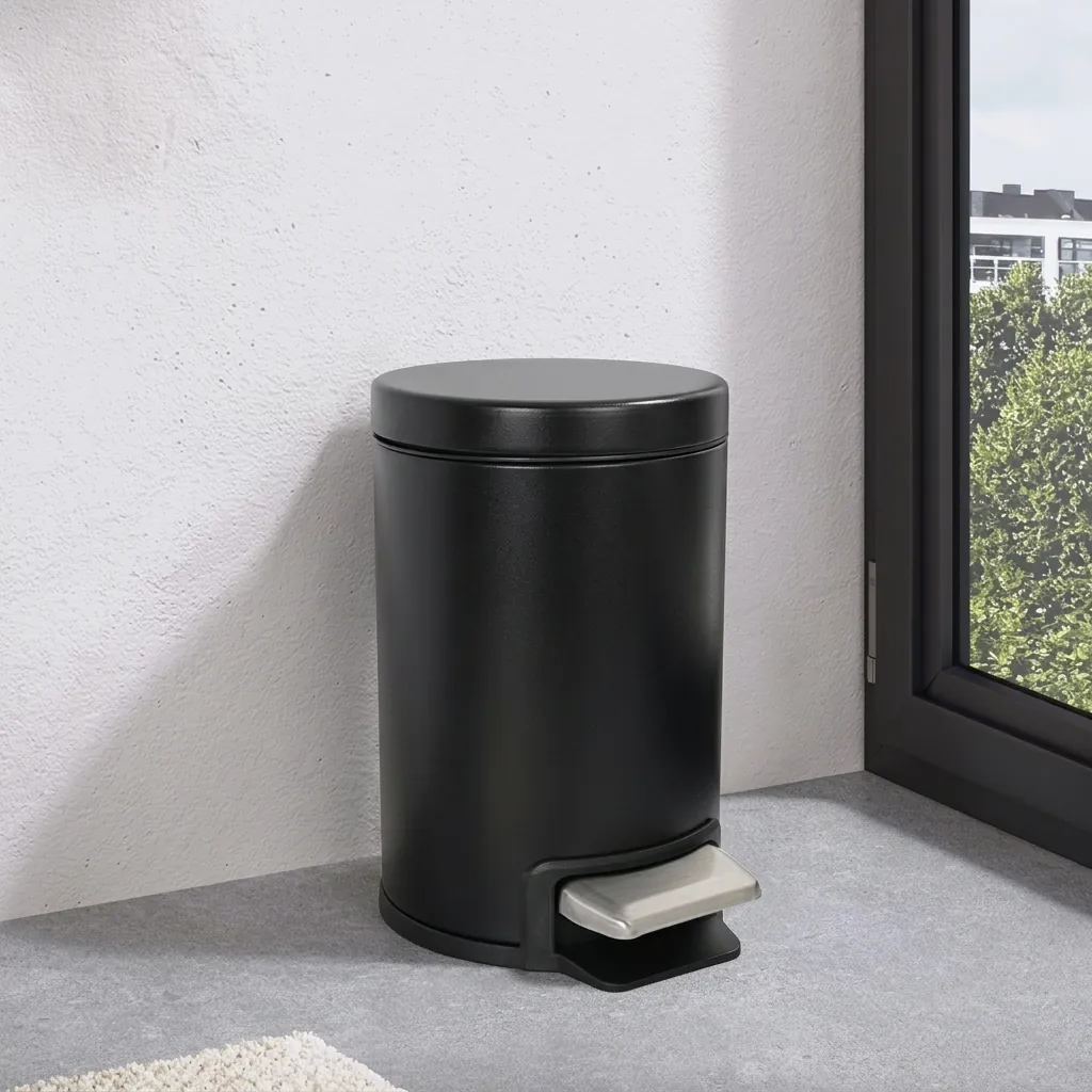 Stainless Steel Round Pedal Dustbin 5L with Non-Slip Base [1054] — DBN-1054 (image 3)