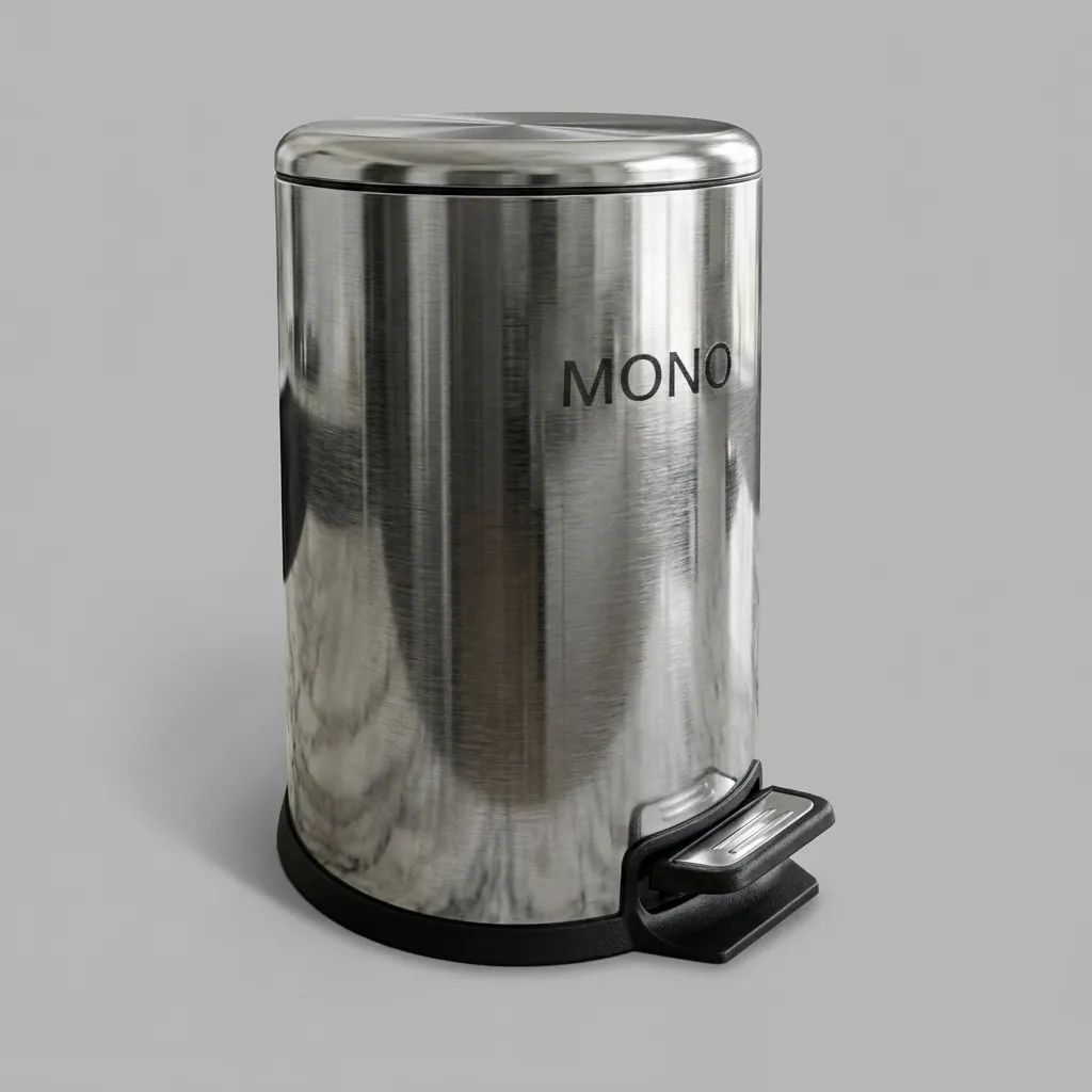 Stainless Steel Round Pedal Dustbin 10L with Non-Slip Base — DBN-1057 (image 1)