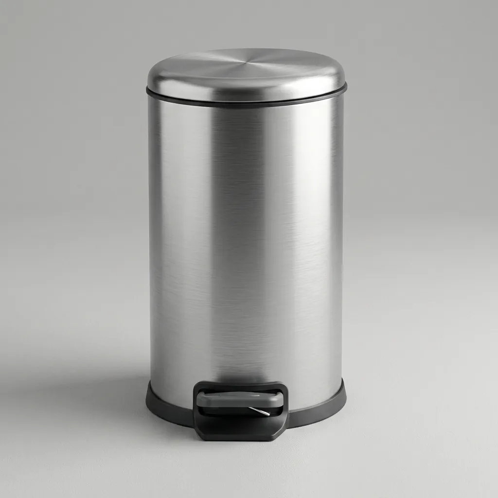 Stainless Steel Round Pedal Dustbin 10L with Non-Slip Base — DBN-1057 (image 5)