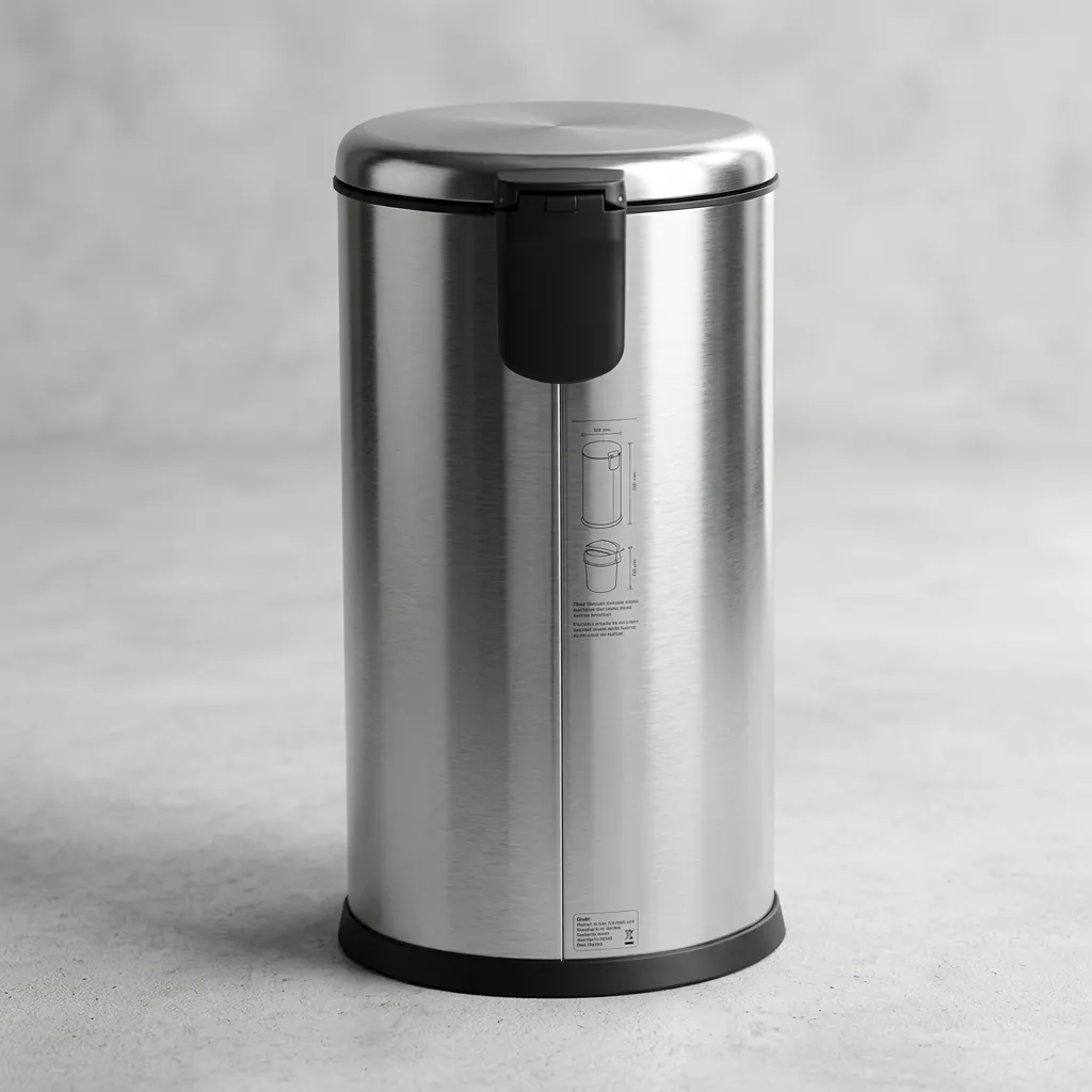 Stainless Steel Round Pedal Dustbin 10L with Non-Slip Base — DBN-1057 (image 7)
