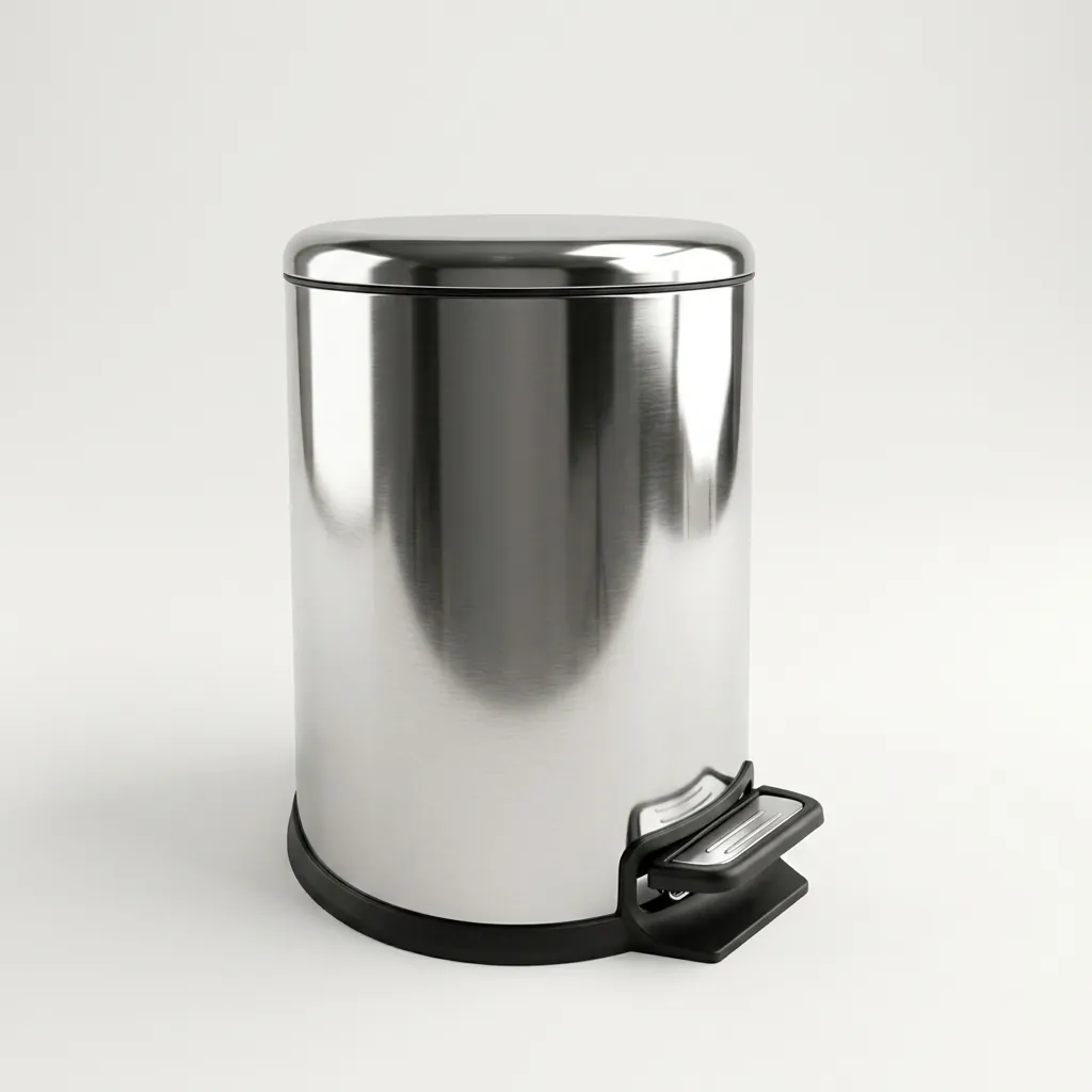 Stainless Steel Round Pedal Dustbin 7L with Non-Slip Base — DBN-1059 (image 5)