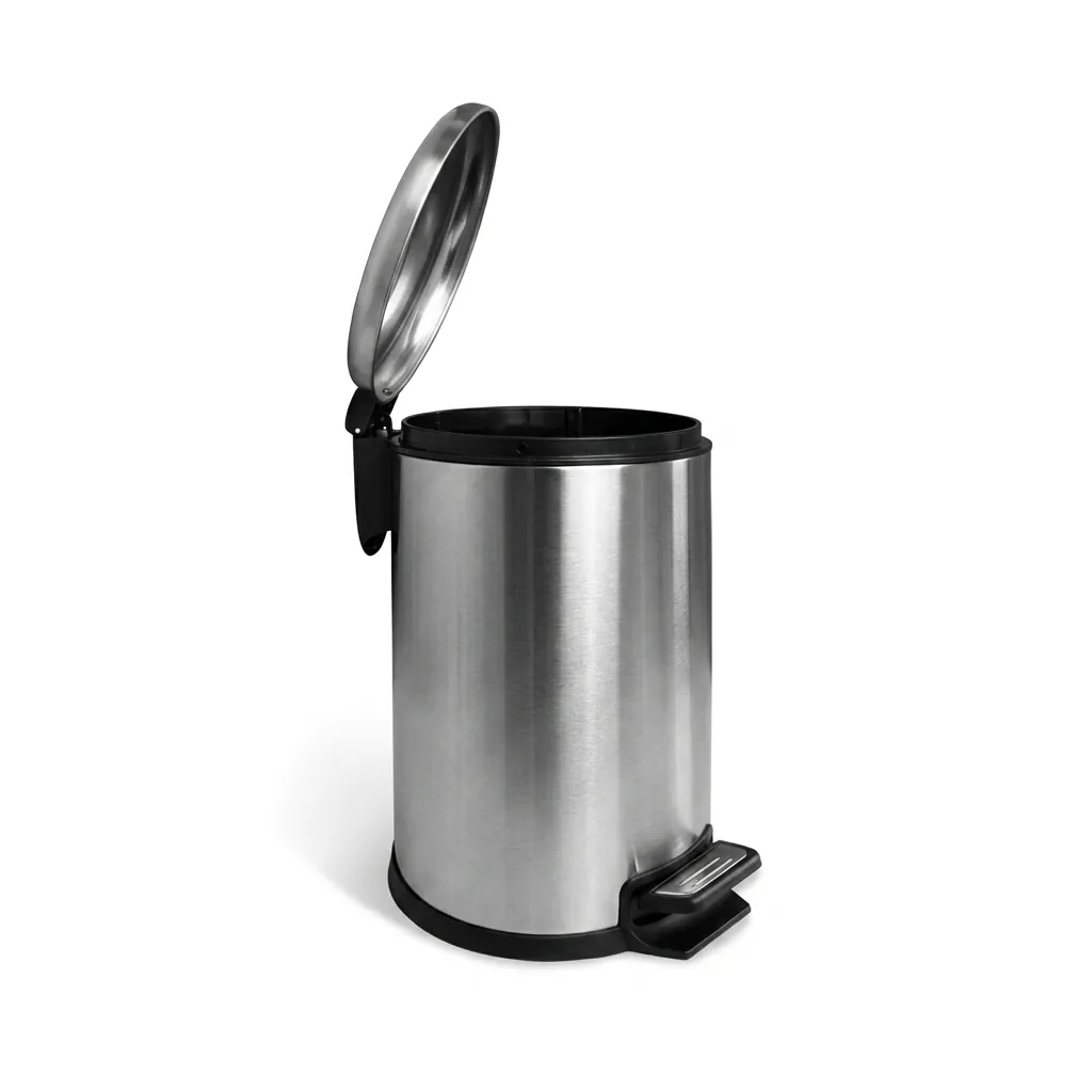 Stainless Steel Round Pedal Dustbin 7L with Non-Slip Base — DBN-1059 (image 6)