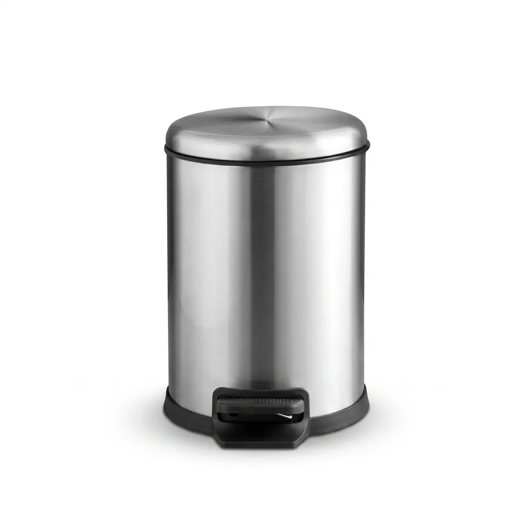 Stainless Steel Round Pedal Dustbin 7L with Non-Slip Base — DBN-1059 (image 8)