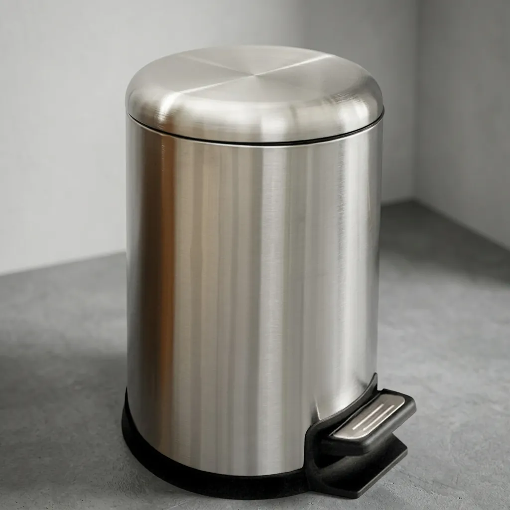 Stainless Steel Round Pedal Dustbin 3L with Soft-Close Lid — DBN-1061 (image 4)