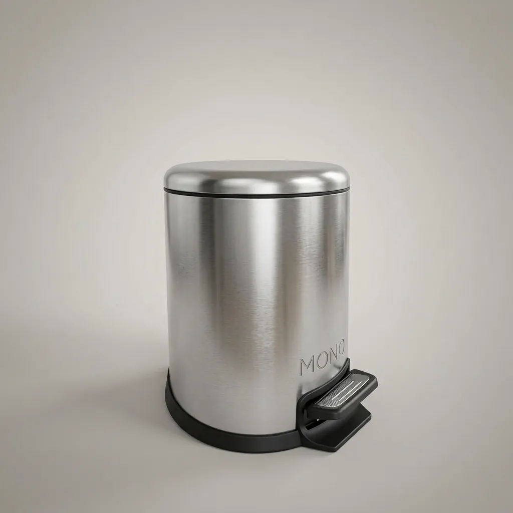 Stainless Steel Round Pedal Dustbin 3L with Soft-Close Lid — DBN-1061 (image 1)