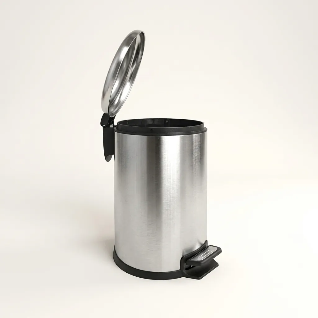 Stainless Steel Round Pedal Dustbin 3L with Soft-Close Lid — DBN-1061 (image 6)