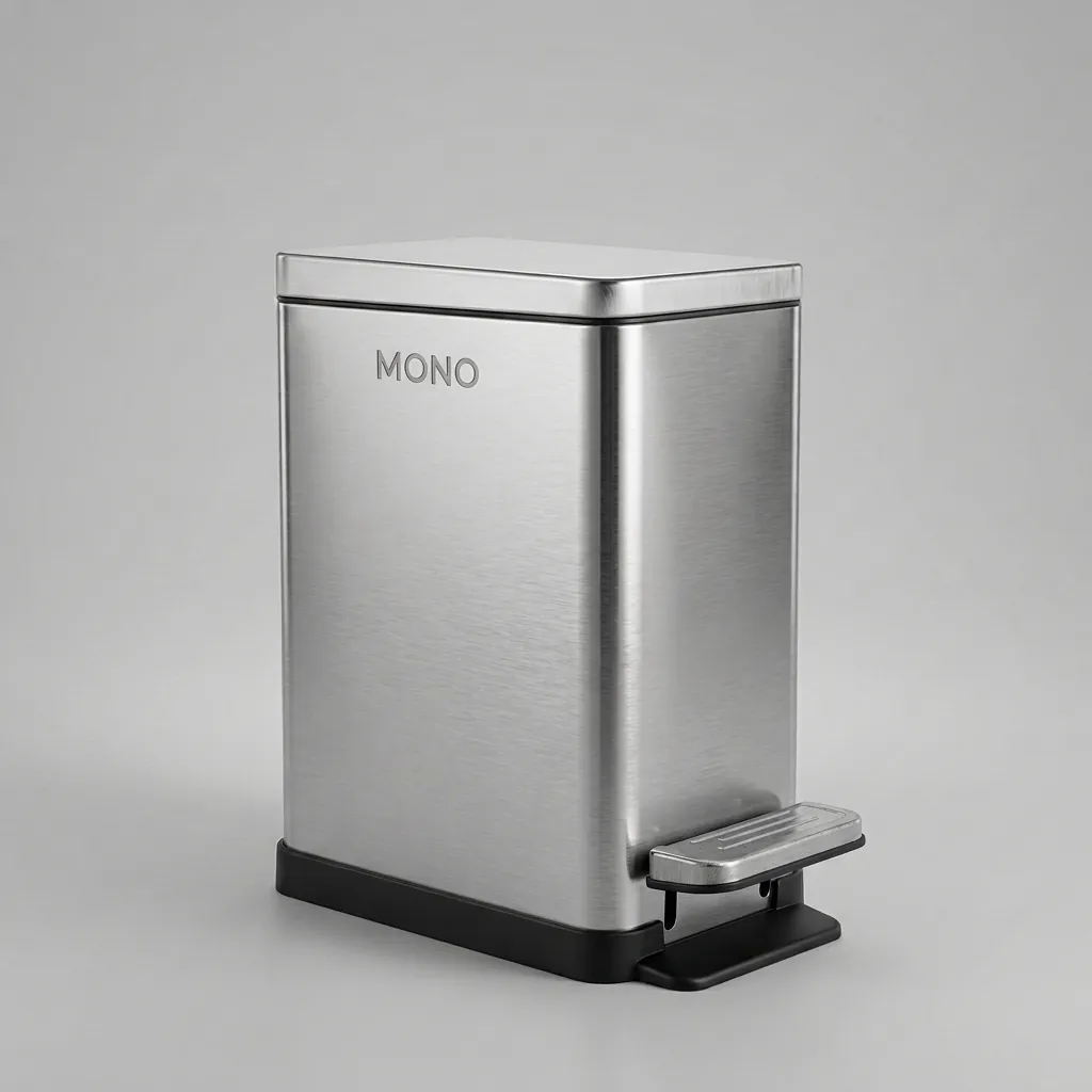 Stainless Steel Rectangle Pedal Dustbin 10L — DBN-1064 (image 1)