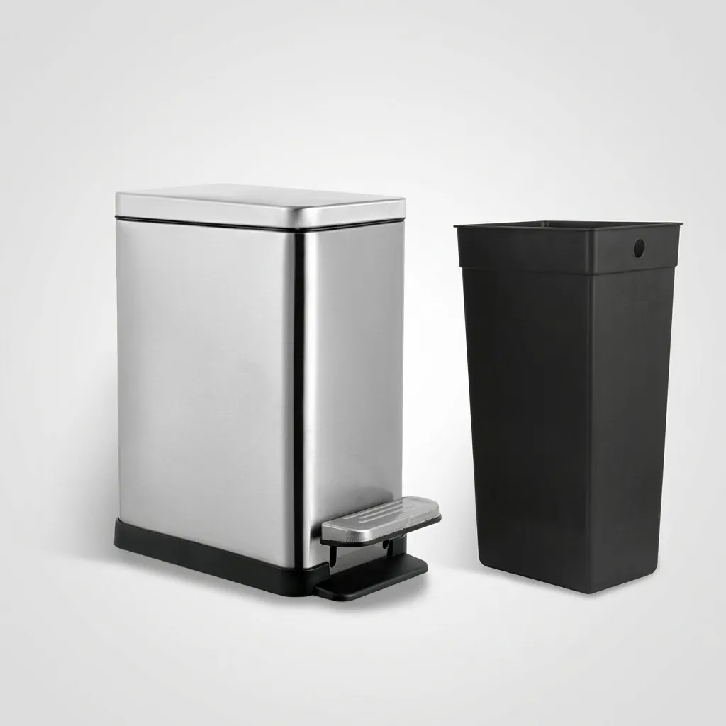 Stainless Steel Rectangle Pedal Dustbin 10L — DBN-1064 (image 4)