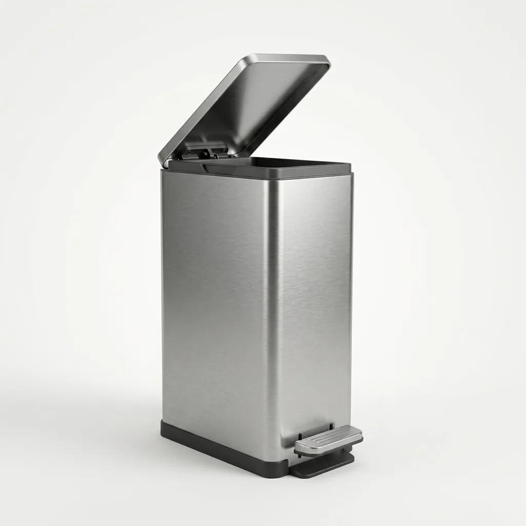 Stainless Steel Rectangle Pedal Dustbin 7L — DBN-1065 (image 3)