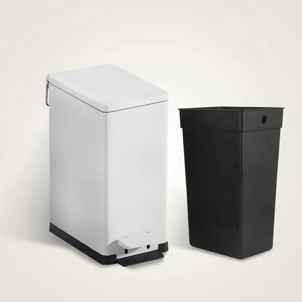 Stainless Steel Rectangle Pedal Dustbin 7L with Non-Slip Base [1066] — DBN-1066 (image 4)