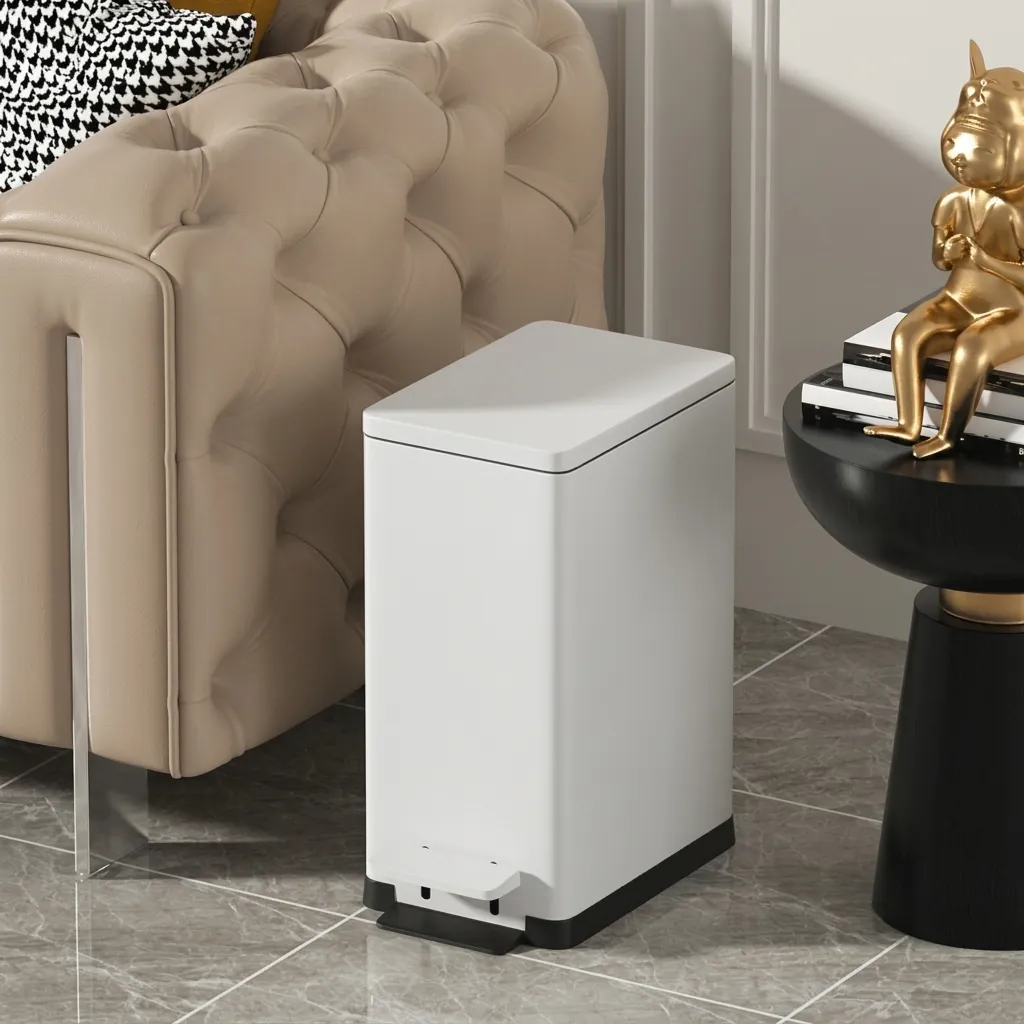 Stainless Steel Rectangle Pedal Dustbin 7L with Non-Slip Base [1066] — DBN-1066 (image 6)