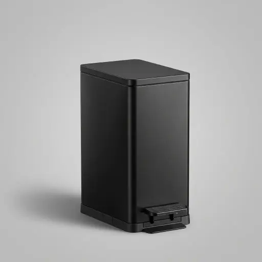 Stainless Steel Rectangle Pedal Dustbin 7L with Non-Slip Base [1067] — DBN-1067 — A 7L rectangular pedal dustbin in matte 410 stainless steel with a quiet soft-close lid and double-layer build. The hands-free foot pedal and buffer closing device keep it hygienic and quiet, with a removable liner for easy cleaning. Slim 24x14cm footprint and 31cm tall, available in black or white.