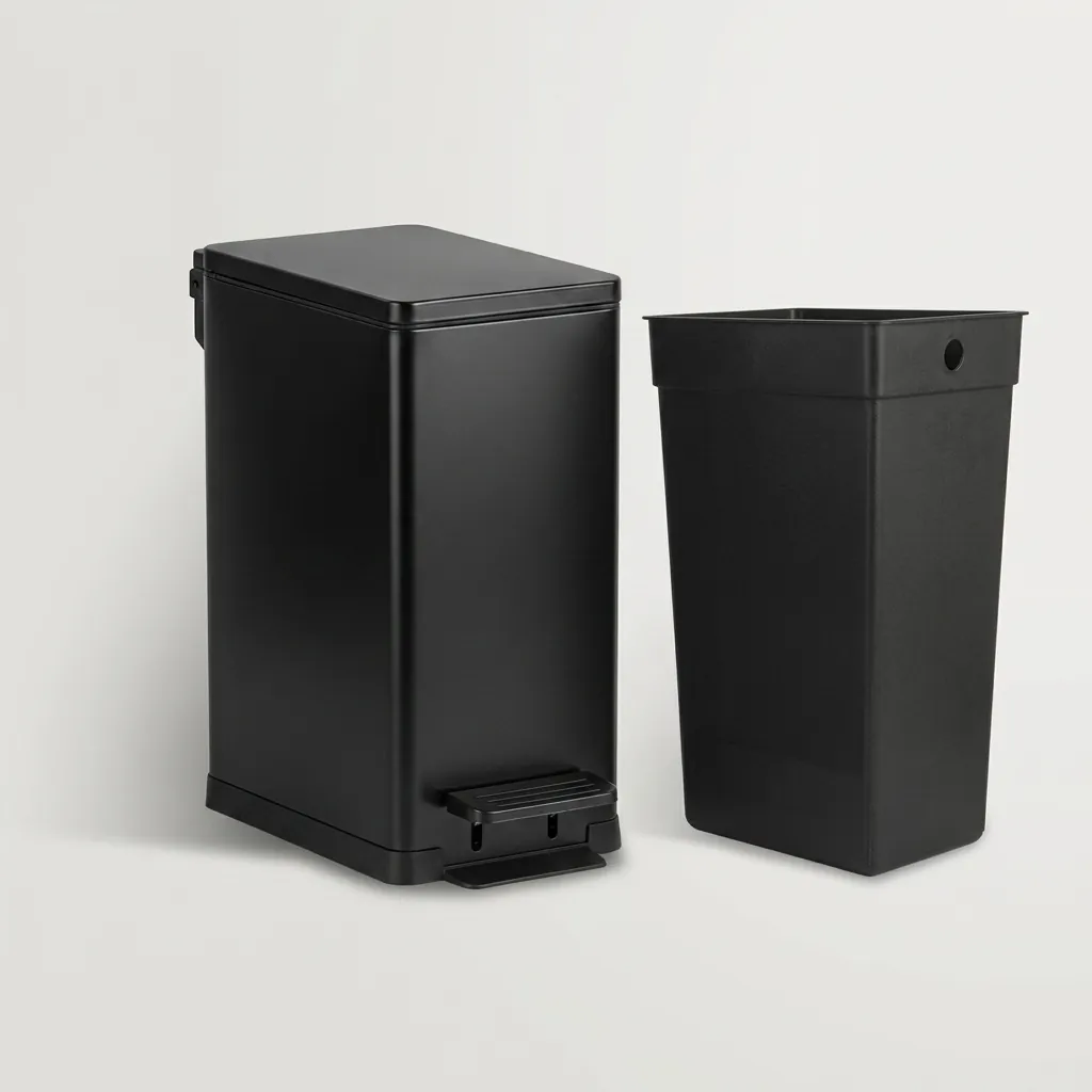 Stainless Steel Rectangle Pedal Dustbin 7L with Non-Slip Base [1067] — DBN-1067 (image 4)