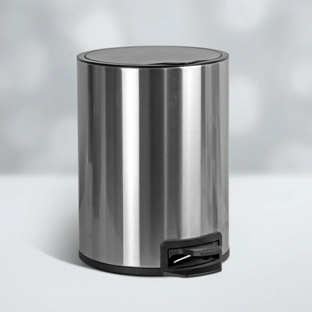 Stainless Steel Round Pedal Dustbin 5L with Non-Slip Base [1069] — DBN-1069 (image 2)