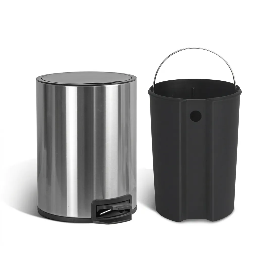 Stainless Steel Round Pedal Dustbin 5L with Non-Slip Base [1069] — DBN-1069 (image 5)