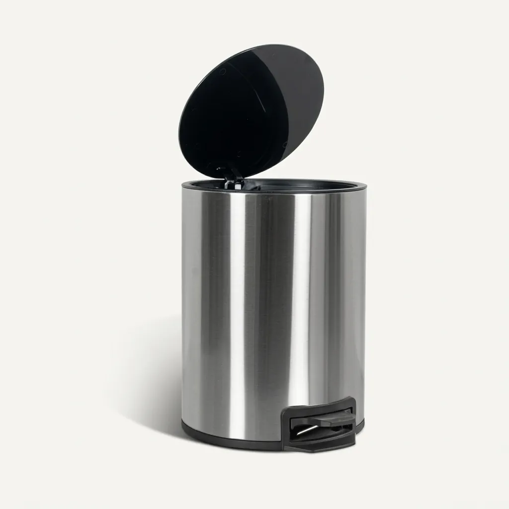 Stainless Steel Round Pedal Dustbin 5L with Non-Slip Base [1069] — DBN-1069 (image 6)
