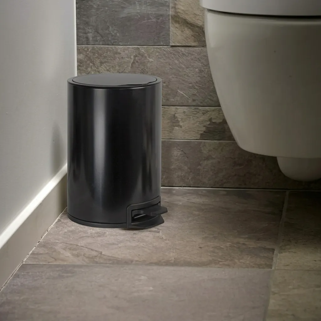 Stainless Steel Round Pedal Dustbin 5L with Non-Slip Base [1071] — DBN-1071 (image 2)