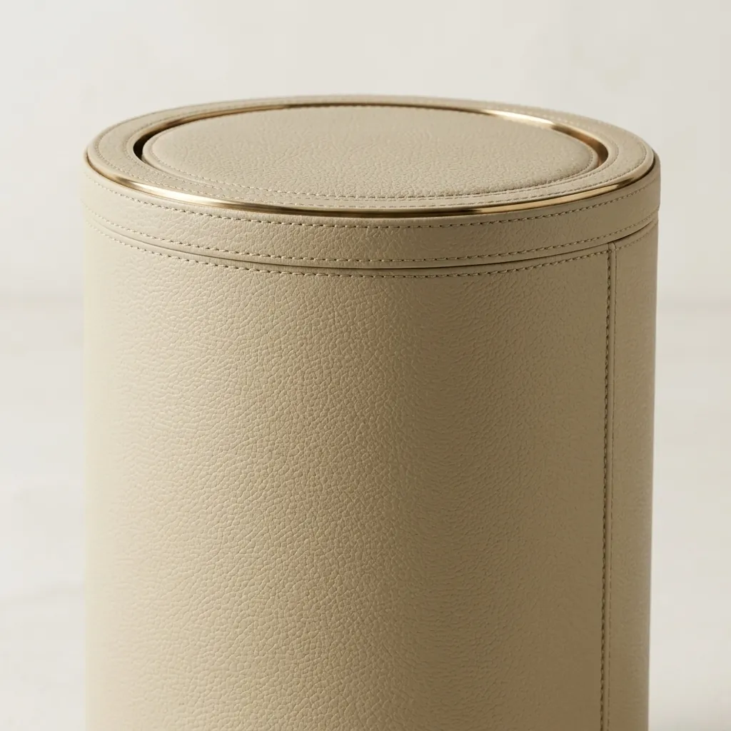 Swing Lid Pu Leather Waste Bin 10ltr — DBN-1073 (image 2)