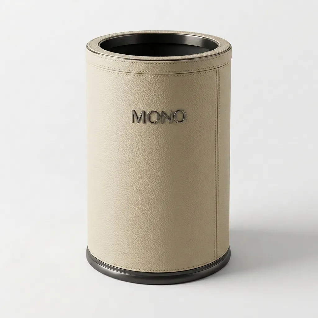 Swing Lid Pu Leather Waste Bin 10ltr — DBN-1073 (image 1)