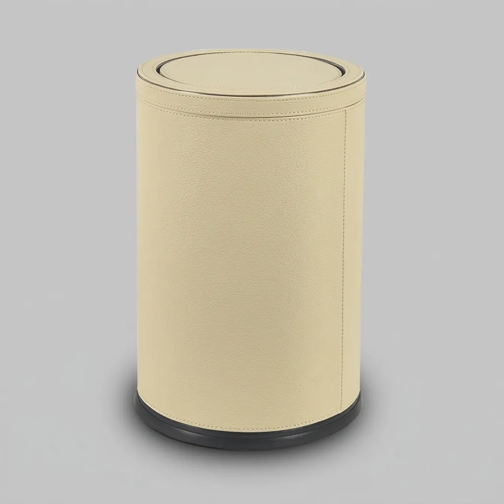 Swing Lid Pu Leather Waste Bin 10ltr — DBN-1073 (image 3)