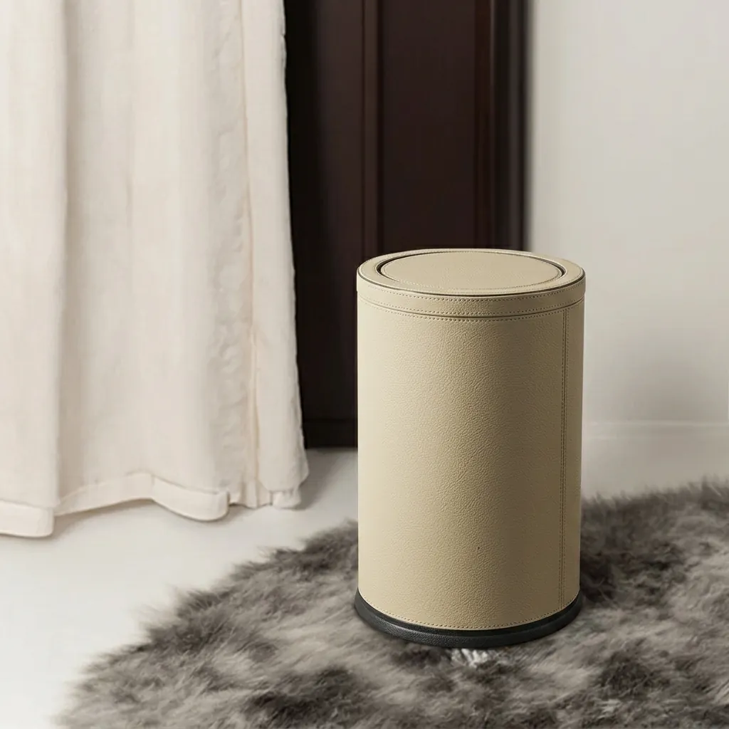 Swing Lid Pu Leather Waste Bin 10ltr — DBN-1073 (image 4)