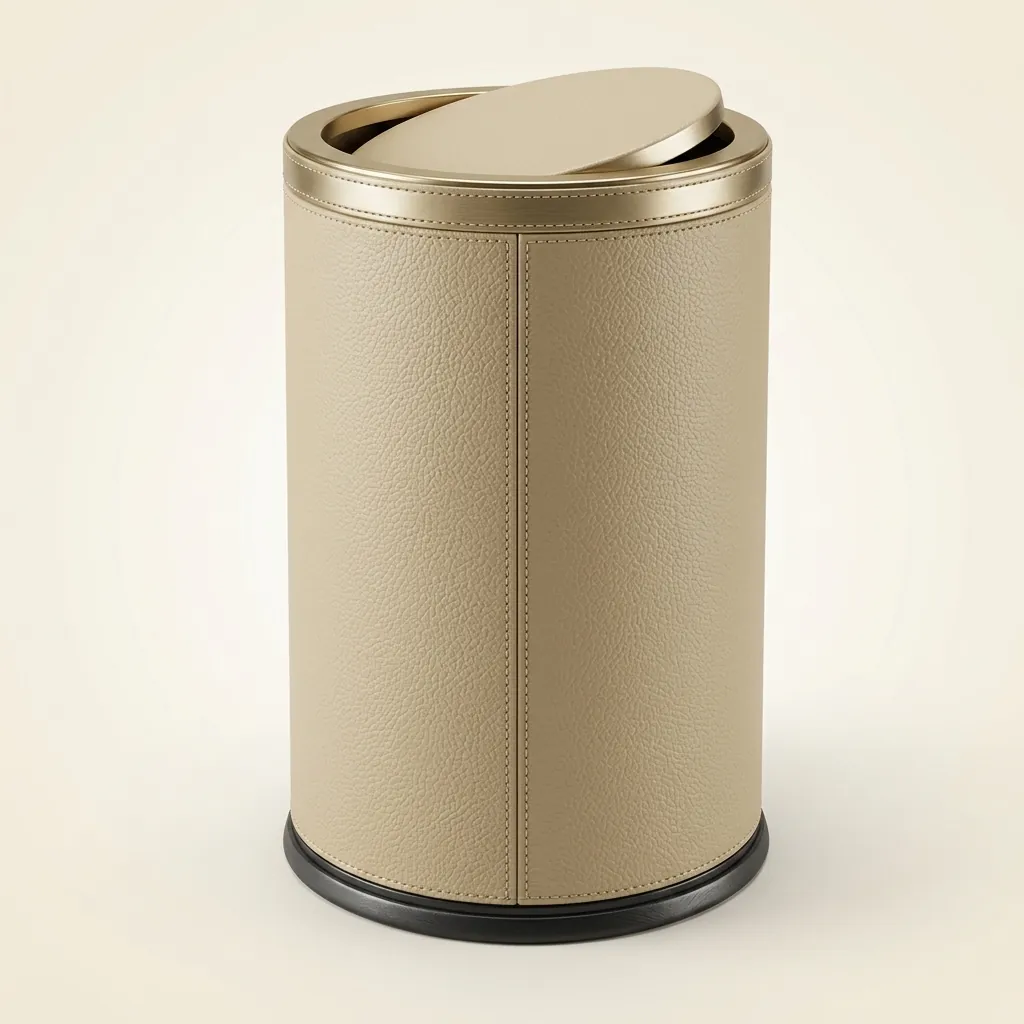 Swing Lid Pu Leather Waste Bin 10ltr — DBN-1073 (image 5)