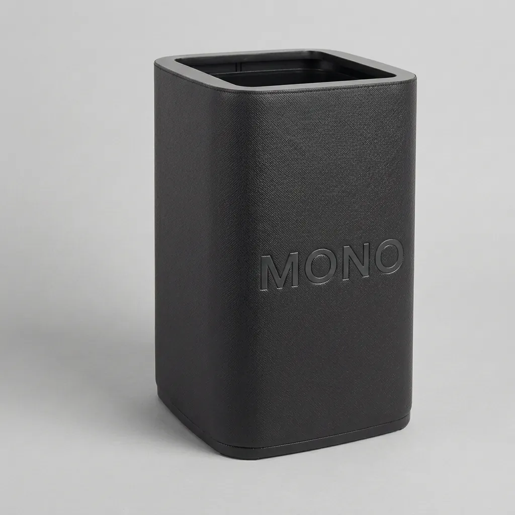 Open-Top PU Leather Waste Bin (Square) — DBN-1074 (image 1)