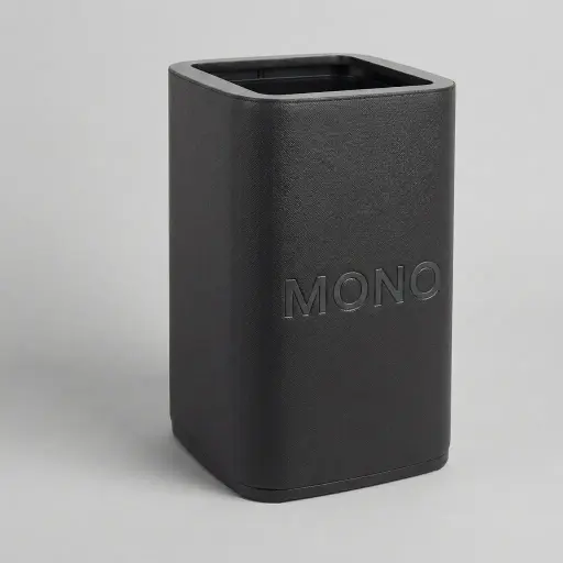 Open-Top PU Leather Waste Bin (Square)