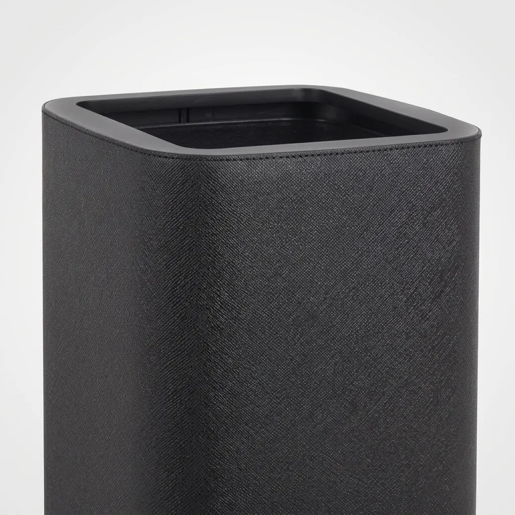 Open-Top PU Leather Waste Bin (Square) — DBN-1074 (image 4)