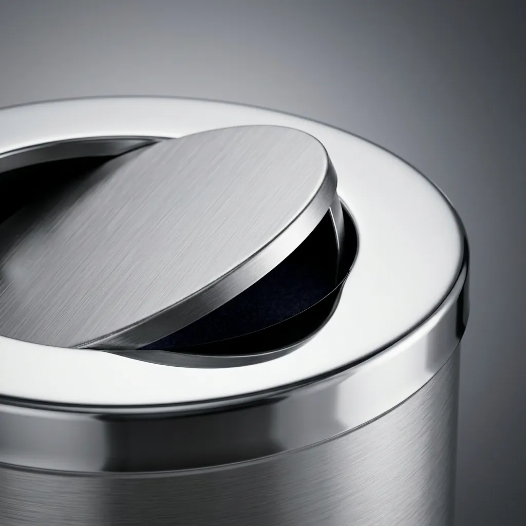 Stainless Steel Swing Lid Waste Bin 60L with Anti-Slip — DBN-1076 (image 2)