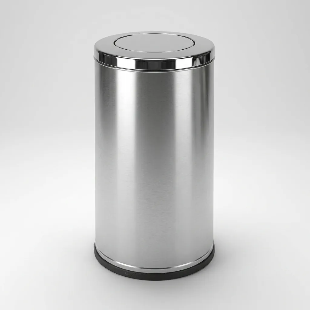 Stainless Steel Swing Lid Waste Bin 60L with Anti-Slip — DBN-1076 (image 3)